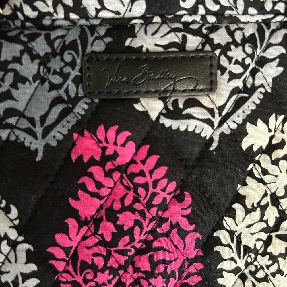 Vera Bradley black and pink foldable hanging cosmetic travel bag